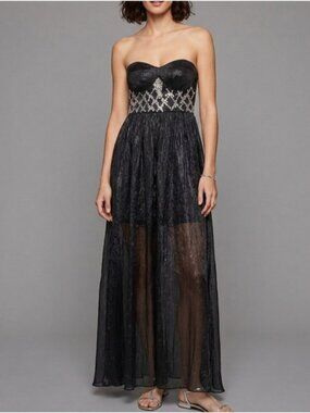 Black Sheer Maxi Dress Prom Grad Whimsygoth Dark Fairy Prom Grad Size Medium